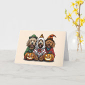 Happy Halloween Goldendoodle Hunde Karte (Gelbe Blume)