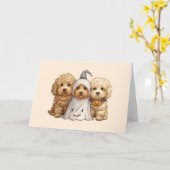 Happy Halloween Goldendoodle Hunde Karte (Gelbe Blume)