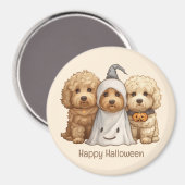 Happy Halloween Goldendoodle Hunde Magnet (Vorderseite/Rückseite)