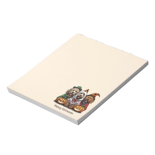 Happy Halloween Goldendoodle Hunde Notizblock (Rotiert)