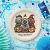 Happy Halloween Goldendoodle Hunde Pappteller (Party)