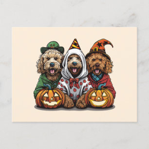Happy Halloween Goldendoodle Hunde Postkarte