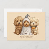 Happy Halloween Goldendoodle Hunde Postkarte (Vorne/Hinten)