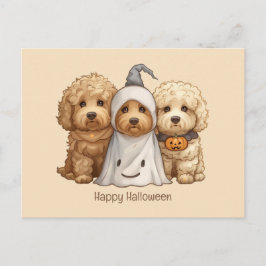 Happy Halloween Goldendoodle Hunde Postkarte