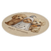 Happy Halloween Goldendoodle Hunde Schneidebrett (Ecke)
