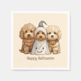 Happy Halloween Goldendoodle Hunde Serviette
