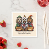Happy Halloween Goldendoodle Hunde Serviette (Beispiel)