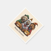 Happy Halloween Goldendoodle Hunde Serviette (Ecke)