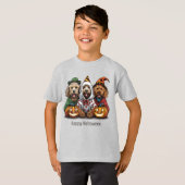 Happy Halloween Goldendoodle Hunde T-Shirt (Vorne ganz)