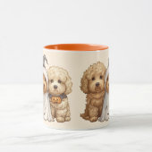 Happy Halloween Goldendoodle Hunde Tasse (Zentrum)