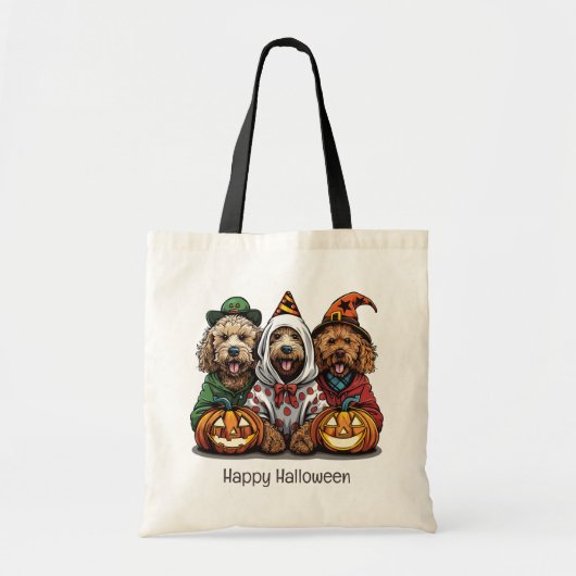 Happy Halloween Goldendoodle Hunde Tragetasche (Vorne)