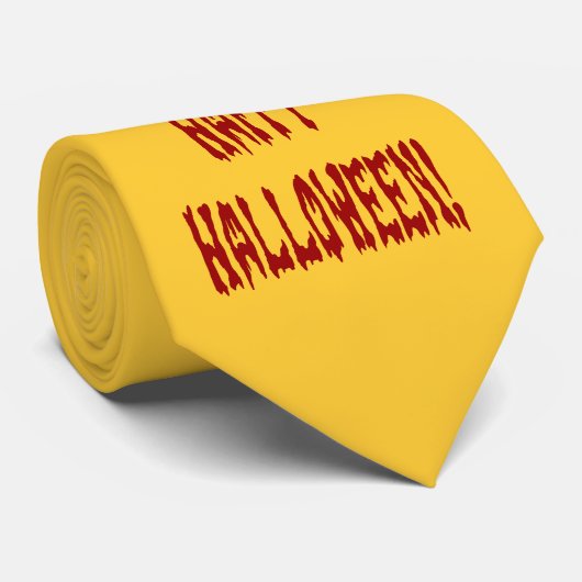 Happy Halloween Gore Text Krawatte (Gerollt)