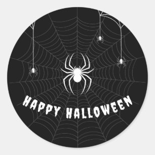 Happy Halloween Gothic Beängstigend Black Spider W Runder Aufkleber