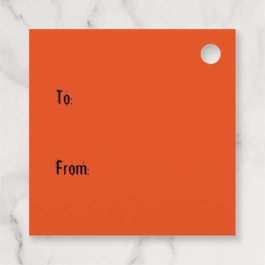 Happy Halloween Gothic Black Orange Geschenkanhänger (Rückseite)