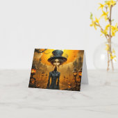 Happy Halloween Gothic Witch Design Karte (Gelbe Blume)