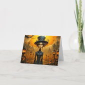 Happy Halloween Gothic Witch Design Karte (Vorderseite)