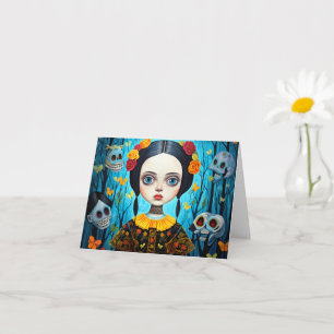 Happy Halloween Gothic Witch Girl Design Karte