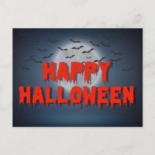 Happy Halloween gotische, gruselige Fledermäuse Vo Postkarte (Vorderseite)