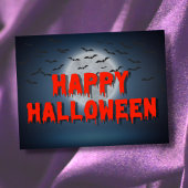 Happy Halloween gotische, gruselige Fledermäuse Vo Postkarte