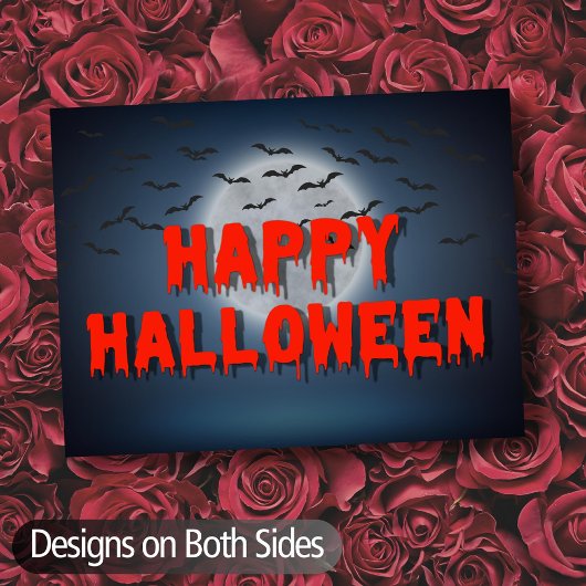 Happy Halloween gotische, gruselige Fledermäuse Vo Postkarte