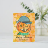 Happy Halloween Grandniece Jack-O-Lantern Custom Postkarte (Stehend Vorderseite)