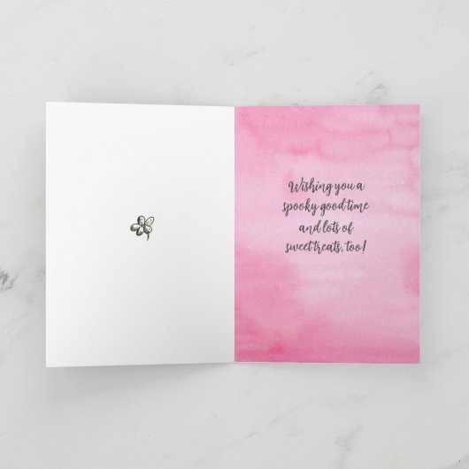 Happy Halloween Grandtochter Ghost Pinkoween Karte (Innenseite)