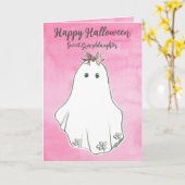 Happy Halloween Grandtochter Ghost Pinkoween Karte (Gelbe Blume)