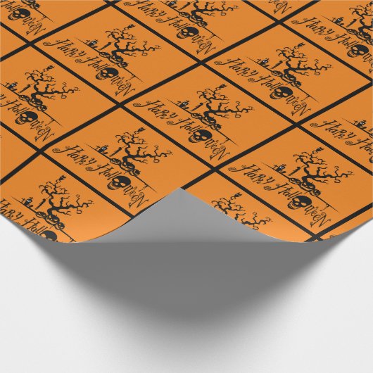 Happy Halloween Grave Yard Geschenkpapier (Ecke)