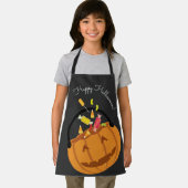 Happy Halloween Gray Orange Pumpkin Pail Candy Schürze (Insitu)