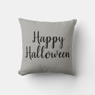 Happy Halloween Gray Throw Kissen