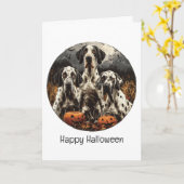 Happy Halloween Great Dane Hund Kürbislaterne Karte (Gelbe Blume)
