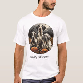 Happy Halloween Great Dane Hund Kürbislaterne T-Shirt