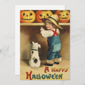 HAPPY HALLOWEEN GREETING DESIGN FEIERTAGSKARTE (Vorne/Hinten)