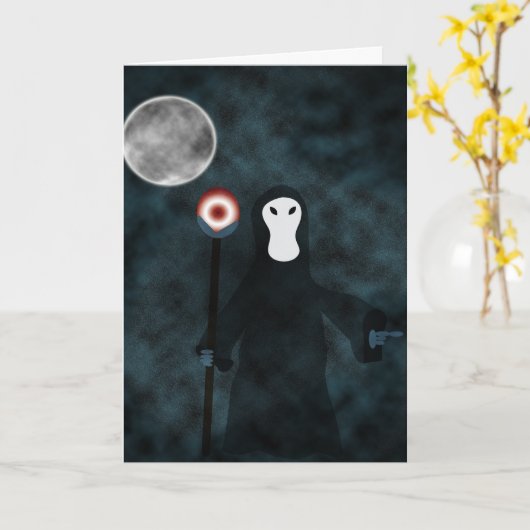 Happy Halloween Grim Sensenmann Night Moon Karte (Gelbe Blume)