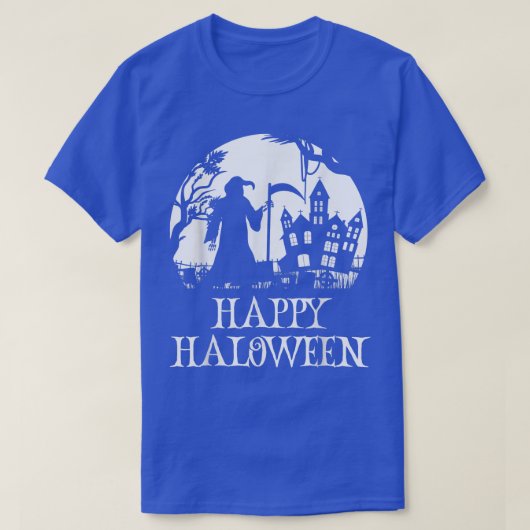 Happy Halloween Grim Sensenmann Spuk House Kids & T-Shirt (Design vorne)