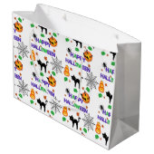 Happy Halloween Große Geschenktasche Geschenktüte (Rückseite Schrägansicht)