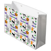 Happy Halloween Große Geschenktasche Geschenktüte (Vorderseite Schrägansicht)