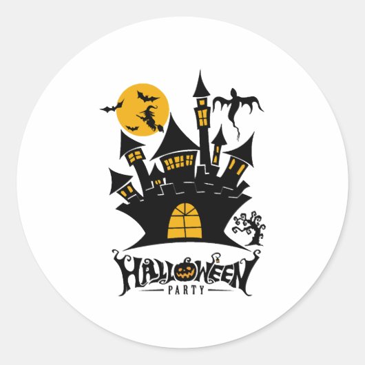 happy Halloween, Halloween party, funny Halloween Runder Aufkleber (Vorderseite)
