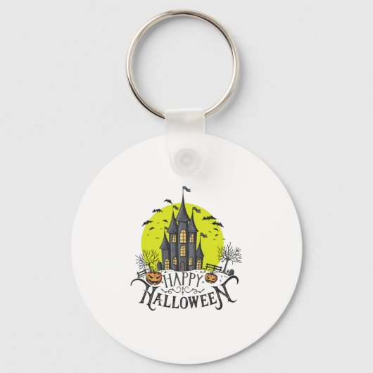 happy Halloween, Halloween party, funny Halloween  Schlüsselanhänger (Vorderseite)