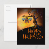 Happy Halloween Hanging Bat Postkarte (Vorne/Hinten)