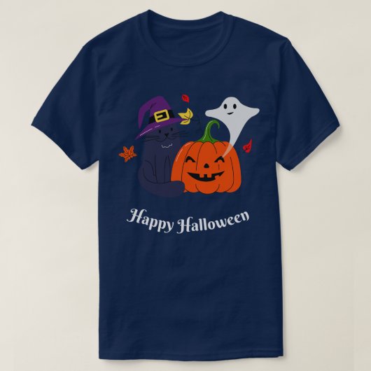 Happy Halloween Happy Fall Saison Herbst Vibes Hal T-Shirt (Design vorne)