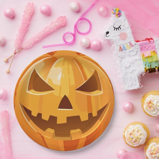 Happy Halloween Harvest Pumpkins Pappteller (Party)