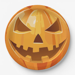Happy Halloween Harvest Pumpkins Pappteller