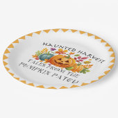 Happy Halloween Harvest Pumpkins Pappteller (Schrägansicht)