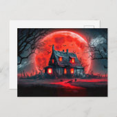 Happy Halloween Haunted House Postkarte (Vorne/Hinten)