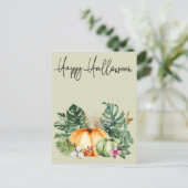 Happy Halloween Hawaii Tropical Pumpkin Postkarte (Stehend Vorderseite)