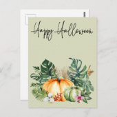 Happy Halloween Hawaii Tropical Pumpkin Postkarte (Vorne/Hinten)
