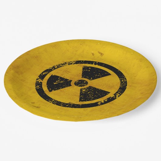 Happy Halloween Hazard Radiation Warnung Pappteller (Schrägansicht)