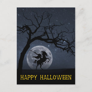 Happy Halloween Headless Pferd Vollmond Postkarte