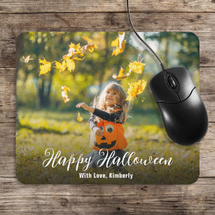 Happy Halloween Herbst Einfaches Foto Skript Mousepad